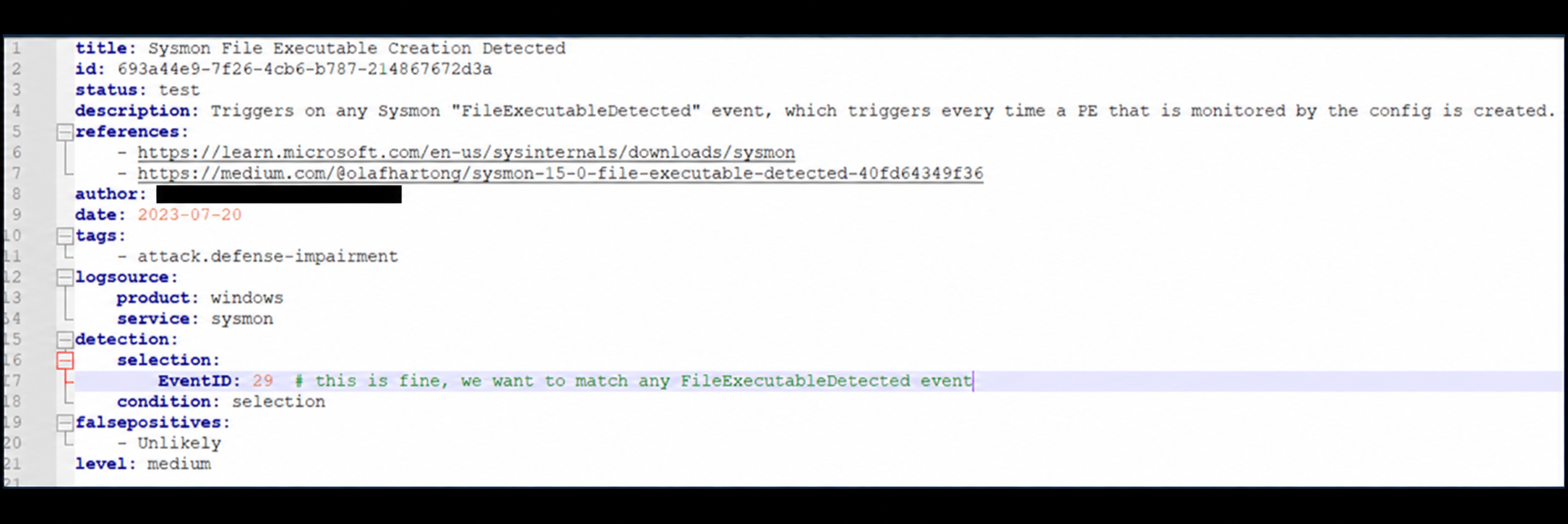 Example of generic telemetry-focused analytic